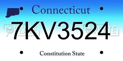 7KV3524 Connecticut License Plate