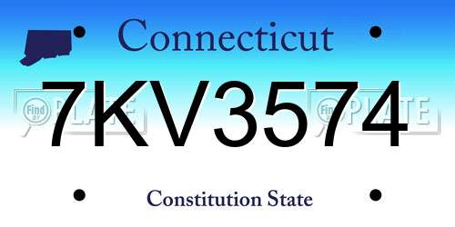 7KV3574 Connecticut License Plate