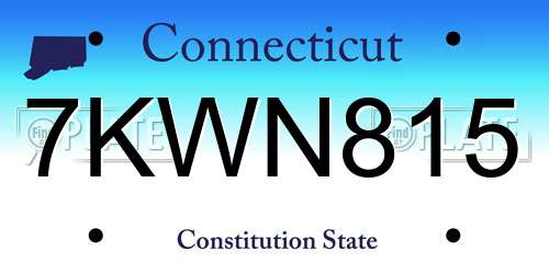 7KWN815 Connecticut License Plate
