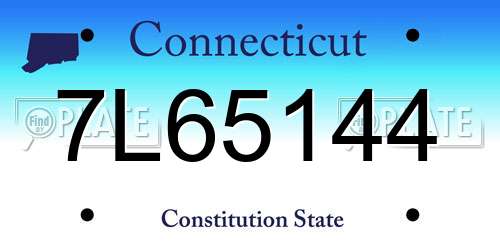7L65144 Connecticut License Plate
