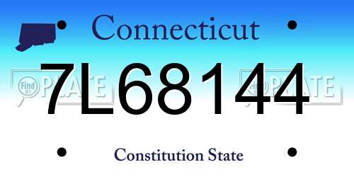 7L68144 Connecticut License Plate