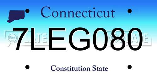 7LEG080 Connecticut License Plate