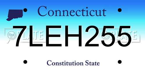 7LEH255 Connecticut License Plate
