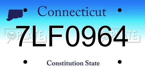 7LF0964 Connecticut License Plate