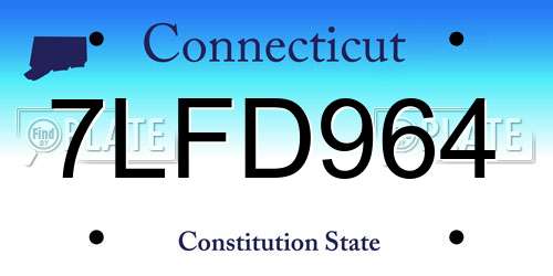 7LFD964 Connecticut License Plate