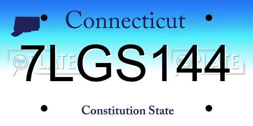 7LGS144 Connecticut License Plate