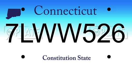 7LWW526 Connecticut License Plate