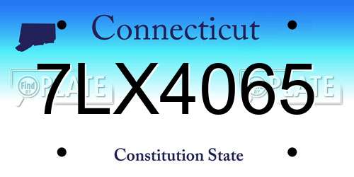 7LX4065 Connecticut License Plate