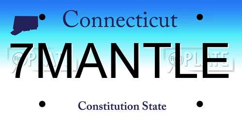 7MANTLE Connecticut License Plate