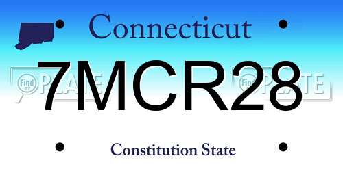 7MCR28 Connecticut License Plate