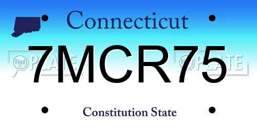 7MCR75 Connecticut License Plate