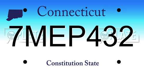 7MEP432 Connecticut License Plate