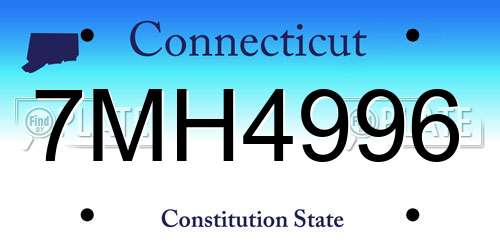 7MH4996 Connecticut License Plate