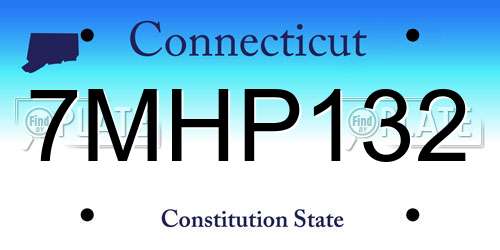 7MHP132 Connecticut License Plate
