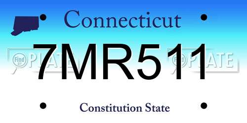 7MR511 Connecticut License Plate
