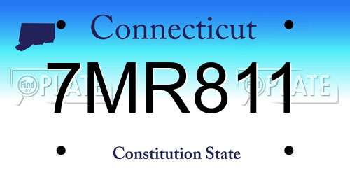 7MR811 Connecticut License Plate