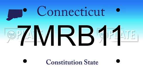 7MRB11 Connecticut License Plate