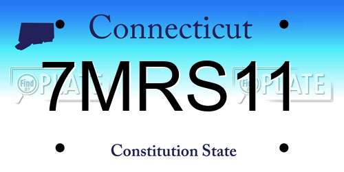 7MRS11 Connecticut License Plate