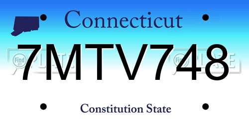 7MTV748 Connecticut License Plate