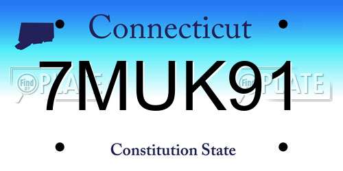 7MUK91 Connecticut License Plate