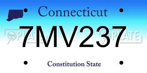 7MV237 Connecticut License Plate