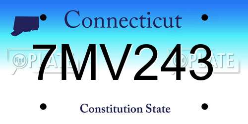 7MV243 Connecticut License Plate