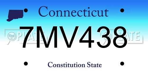 7MV438 Connecticut License Plate