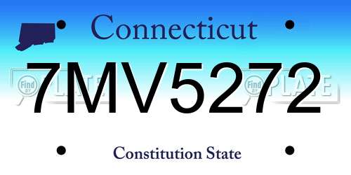 7MV5272 Connecticut License Plate