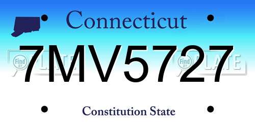 7MV5727 Connecticut License Plate
