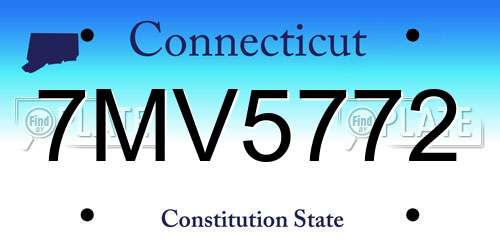 7MV5772 Connecticut License Plate