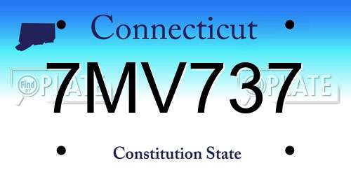7MV737 Connecticut License Plate