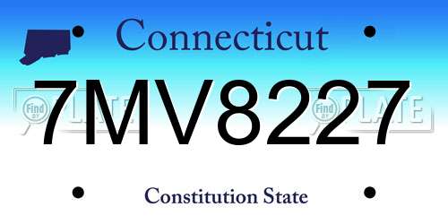 7MV8227 Connecticut License Plate