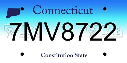 7MV8722 Connecticut License Plate