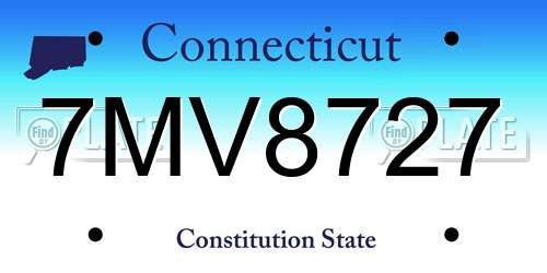 7MV8727 Connecticut License Plate