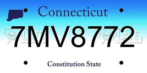 7MV8772 Connecticut License Plate