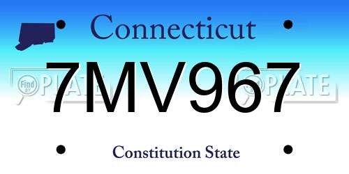 7MV967 Connecticut License Plate