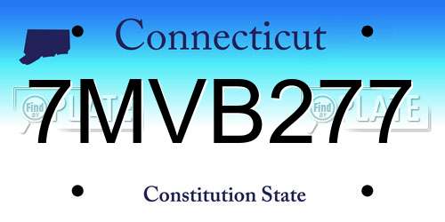 7MVB277 Connecticut License Plate
