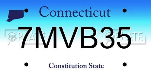 7MVB35 Connecticut License Plate