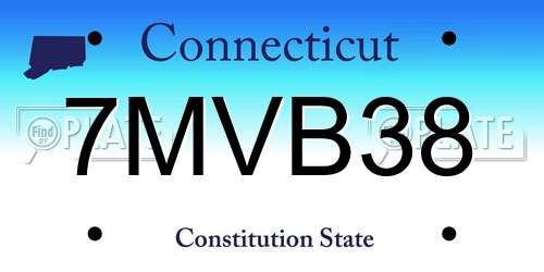 7MVB38 Connecticut License Plate