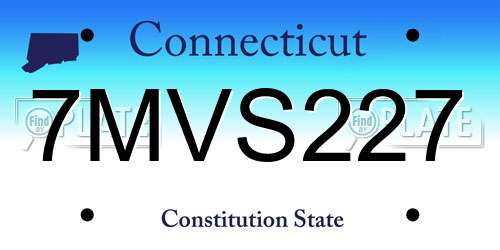 7MVS227 Connecticut License Plate