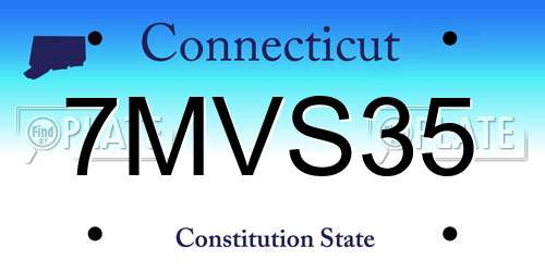 7MVS35 Connecticut License Plate