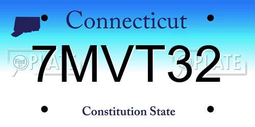 7MVT32 Connecticut License Plate
