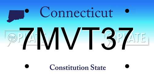 7MVT37 Connecticut License Plate