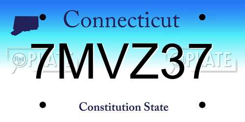 7MVZ37 Connecticut License Plate