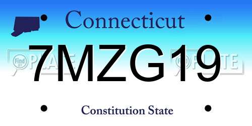 7MZG19 Connecticut License Plate
