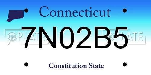 7N02B5 Connecticut License Plate