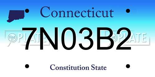7N03B2 Connecticut License Plate