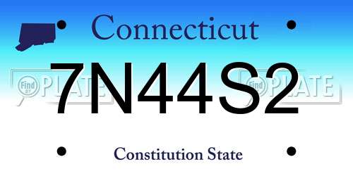 7N44S2 Connecticut License Plate