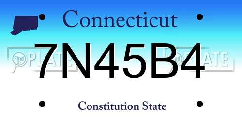 7N45B4 Connecticut License Plate