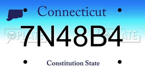 7N48B4 Connecticut License Plate